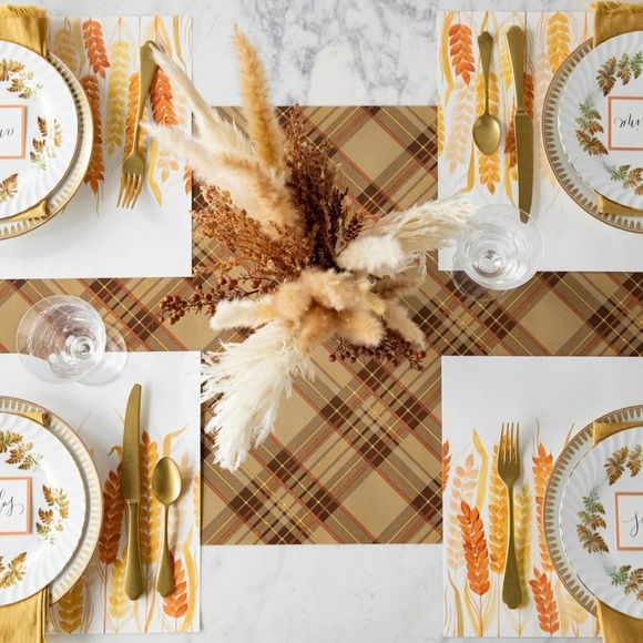 Hester & Cook Autumn Plaid Paper Table Runner, 25 feet - Picture 2 of 4